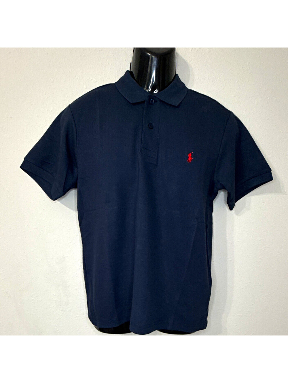 Polo Ralph Lauren Men’s M Navy Solid Short Sleeve Polo, Embroidered Pony Logo